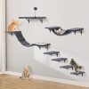 Wall-Mounted Cat Climber Set with Climbing Shelves, Perches, Bridge,Hammock,Scratching Board & Ball – 7 Pcs Wood Indoor Cat Furniture for Kittens Play (Beige)