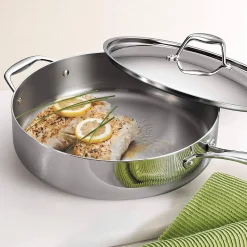 Alternative view of Tramontina Tri-Ply Clad 6-Quart Stainless Steel Covered Deep Saute Pan