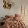 Monarch Duvet Cover Set Coffee with Milk 100% Washed Cotton Linen Super Soft Comfortable Chic Lightweight 5 Piece Set 2 Pillow Sham 2 Pillow Case 1 Quilt Cover Home Bedding Set King Size US