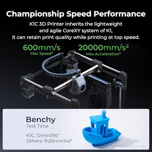 Creality K1C 3D Printer, 600mm/s High-Speed Auto Leveling Clog-Free Robust Direct Extruder K1 SE Upgraded 3D Printer with AI Camera 300??C Printing Silent Mode Support Carbon Fiber Filaments - Image 12