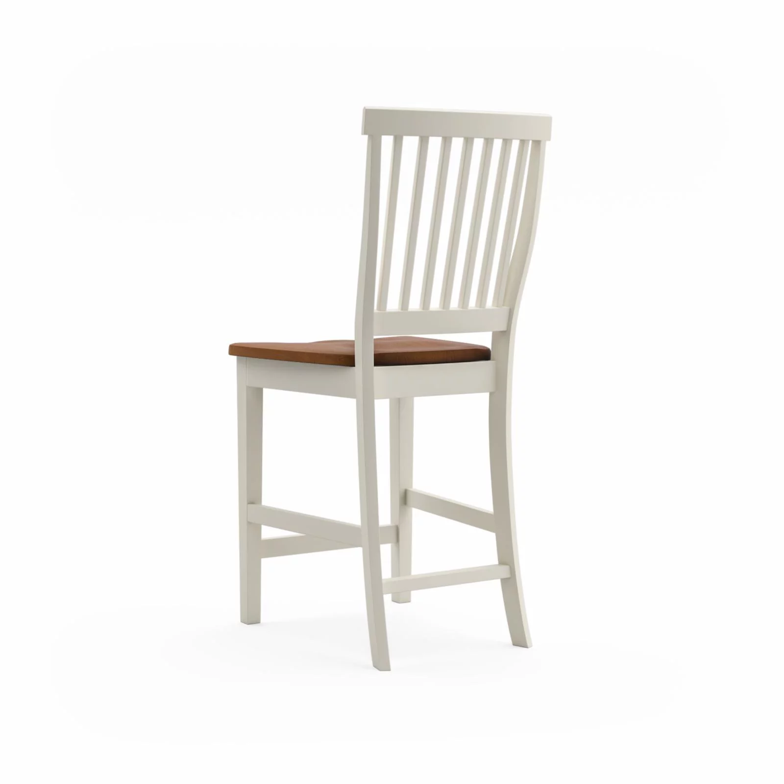 Homestyles Americana Traditional Wood Counter Stool in Antique White and Oak - Image 3