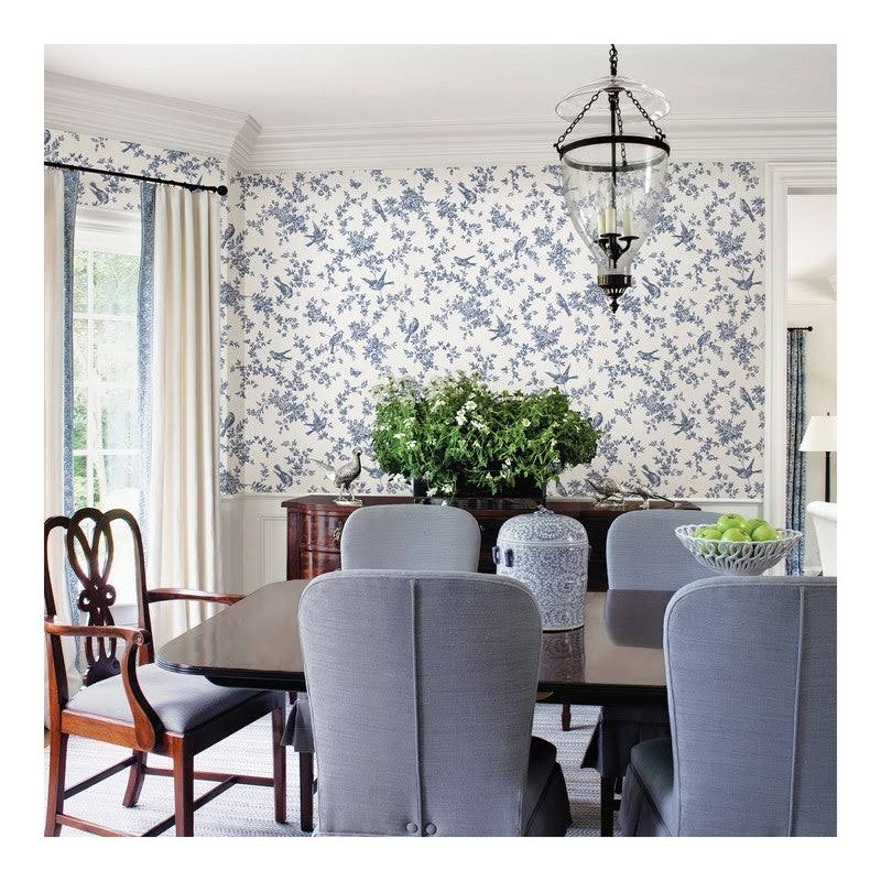 Brewster 2766-003519 Cassandra Navy Floral Trails Wallpaper - Image 2