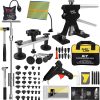 Super PDR Paintless Dent Repair Kit, Black Dent Remover Tool Auto Body Dent Removal Kit with Double Pole Bridge Dent Puller for Auto Body Tools